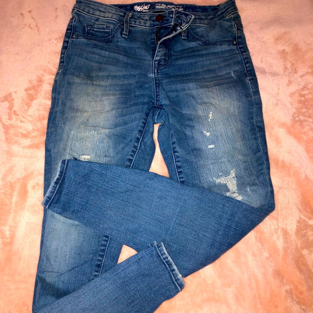 Mossimo high-waist distressed skinny jeans